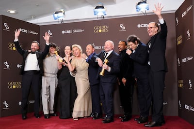 The Adolescence team with their Best Television Limited Series, Anthology Series, or Motion Picture Made for Television award. Reuters