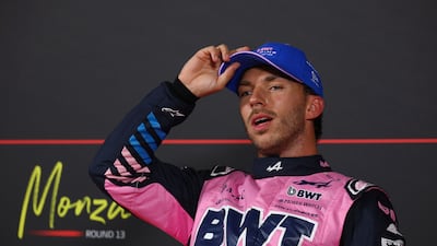 Pierre Gasly of Alpine after securing pole position for the Italian GP. Getty Images