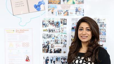 Kimi Sokhi, the manager of employee engagement and well-being at Expo 2020 Dubai for the past year, says well-being is a “critical part” of the exposition’s preparations. Satish Kumar / The National