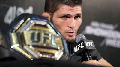 Khabib Nurmagomedov iast fought at UFC 242 in Abu Dhabi. Chris Whiteoak / The National