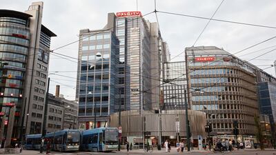 Buildings in the centre of Oslo. Hugo Maurstad, partner at Swedish private equity firm Altor, is betting shoppers will continue to use high streets to shop in chains like sports retailer XXL, in which it has taken a stake, as opposed to online. Vegard Giskehaug for The National
