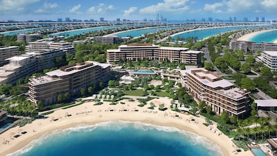 A render of Palm Central Private Residences, which will offer homes with one to five bedrooms on Dubai's Palm Jebel Ali. Photo: Nakheel
