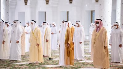 Sheikh Mansour bin Zayed, Deputy Prime Minister and Minister of the Presidential Court; Sheikh Tahnoun bin Zayed, National Security Adviser; Sheikh Nahyan bin Zayed, Chairman of the board of trustees of Zayed bin Sultan Al Nahyan Charitable and Humanitarian Foundation, and Sheikh Hamed bin Zayed, Managing Director of Abu Dhabi Investment Authority and Abu Dhabi Executive Council Member.