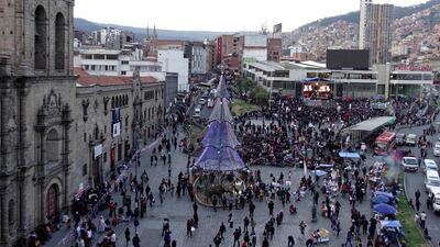 A view of Plaza San Francisco (San Francisco Square) during Christmas season in La Paz, Bolivia. REUTERS