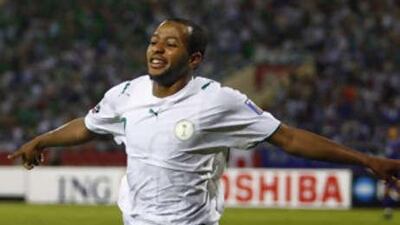 Saudi Arabia's Malek Maaz celebrates scoring against Japan.