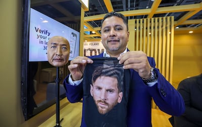 Enrique Caballero, head of international sales with Identt, said cyber criminals are able to manipulate photographs to create deepfake videos. Victor Besa / The National