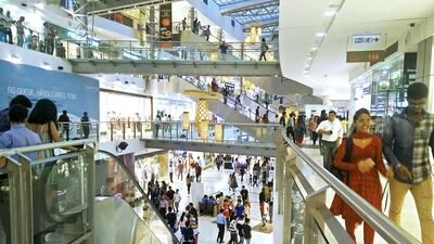 India's retail sector is expected to grow by 12 to 13 per cent annually to reach 55 trillion rupees n the April 2018 to March 2019 financial year, according to KPMG. Subhash Sharma for The National