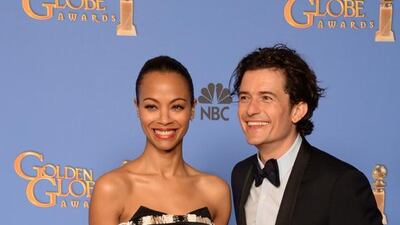 Orlando Bloom and Zoe Saldana. AFP