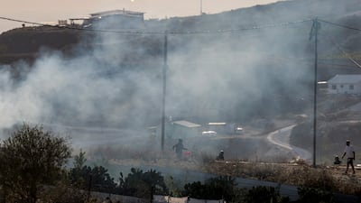 Fumes from tear gas fired by Israeli forces during clashes in the occupied West Bank. AFP