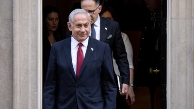Mr Netanyahu leaves 10 Downing Street. EPA
