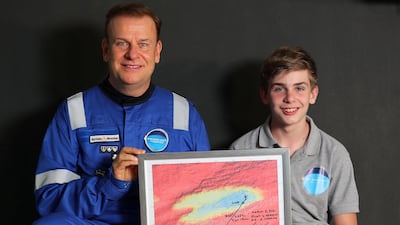 Hamish Harding and his son, Giles, are back in Dubai. Mr Harding broke two world records last week on his mission to explore the depths of the Challenger Deep in the Mariana Trench, in the South Pacific Ocean. Chris Whiteoak / The National