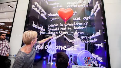 More than two dozen young adults from artists with autism to hearing impaired students created works of art and sculpture that have been converted into large exhibits they hope will make people focus on their talent instead of their disability. Courtesy Bloomingdale’s Dubai