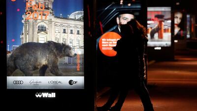 Advertising posters for the upcoming 67th Berlin film festival Berlinale are pictured near the festival cinema in Berlin, Germany. Fabrizio Bensch / Reuters