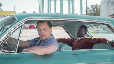 Viggo Mortensen as Tony Lip and Mahershala Ali as Dr Donald Shirley in 'Green Book', directed by Peter Farrelly. Unive