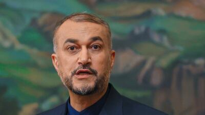 Iranian Foreign Minister Hossein Amirabdollahian speaks during a news conference in Moscow, Russia. EPA / Russian Foreign Affairs Ministry