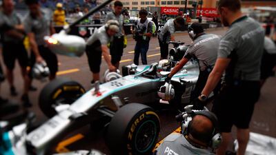 Lewis Hamilton leads the drivers’ title race. Valdrin Xhemaj / EPA