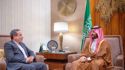 The official Saudi Press Agency posted photos of Abbas Araghchi and Crown Prince Mohammed sitting together on X. EPA