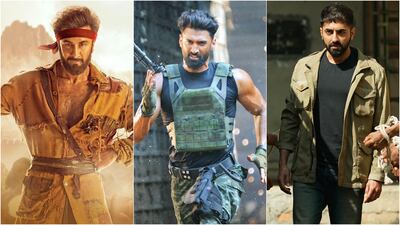 It's not been a good year for Bollywood, with many big films featuring big stars flopping at the box office. From left, Ranbir Kapoor in 'Shamshera', Aditya Roy Kapur in 'Rashtra Kavach Om' and Ayushmann Khurrana in 'Anek'. Photo: Yash Raj Films, Zee Studios and Benaras Media Works