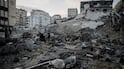 Debris litters Gaza city after an Israeli air strike. The Board if Peace has secured an agreement for the 'complete disarmament' of Hamas. Bloomberg