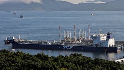 The Vladimir Arsenyev tanker at the Kozmino oil terminal near the port city of Nakhodka in Russia. Reuters