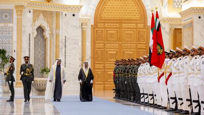 The two leaders emphasised the need to bolster regional security and stability, while promoting the framework of the GCC. Ryan Carter / UAE Presidential Court