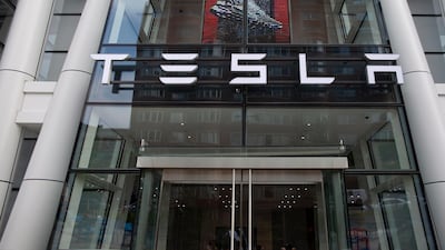 Tesla dealership in Boston, Massachusetts. Elon Musk has given more detailed outline of $72bn plan. EPA