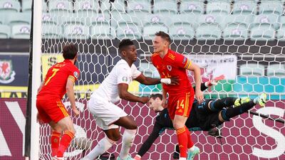 Switzerland's Breel Embolo celebrates scoring their first goal. Reuters