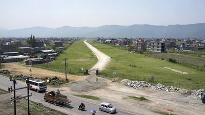 An airstrip sits under construction at the proposed site for a new airport in Pokhara, Nepal. Prashanth Vishwanathan / Bloomberg
