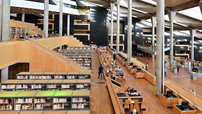 The interior of the Bibliotheca Alexandrina library in Egypt's northern coastal city of Alexandria. AFP