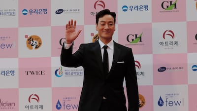 Park Hae-soo poses for a photo on the red carpet at the 56th Daejong Film Awards. AP