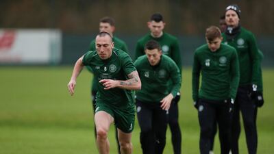 Celtic Training - Lennoxtown Training Centre, Glasgow, Britain. Celtic's Scott Brown during training Action. Reuters