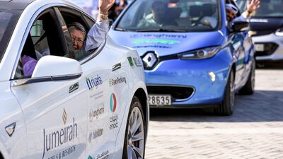 Participants leave Adnec after the event launch. Victor Besa / The National