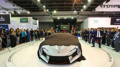 W Motors’ new Fenyr SuperSport supercar is unveiled at the Dubai International Motor Show. Courtesy of Dubai International Motor Show