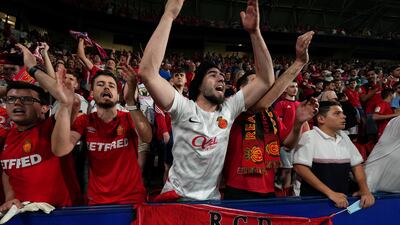 Mallorca fans away to Osasuna during a La Liga match on May 22, 2022 in Pamplona, Spain. Getty Images