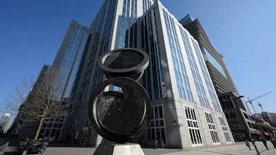 Some in Europe have suggested Russian funds frozen in the Euroclear depository (pictured) should be used in negotiations to end the Ukraine war. AFP