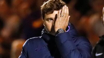 Tottenham Hotspur manager Mauricio Pochettino watches on as his side play Colchester United in the third round of the League Cup. Reuters