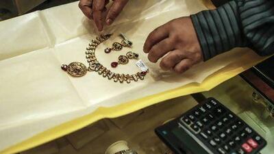Demand for jewellery in both India and the Middle East was up 15 per cent in the first three months of the year. Dhiraj Singh / Bloomberg News