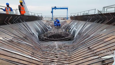 The Dubai Metro Blue Line’s supervisory board discussed progress at the site. Photo: RTA