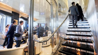 Spread across storeys 152, 153 and 154 of the Burj Khalifa, The Lounge is four to six storeys higher than the At The Top viewing platform. Photo: Leslie Pableo for The National