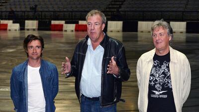 From left: Richard Hammond, Jeremy Clarkson and James May will be reunited for a new show about cars on Amazon. Katerina Sulova / AP Images