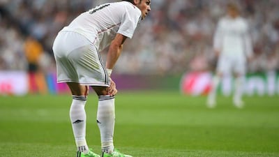 Gareth Bale of Real Madrid reacts during his side's Champions League ext to Juventus at the semi-final stage on Wednesday night. Alex Livesey / Getty Images / May 13, 2015