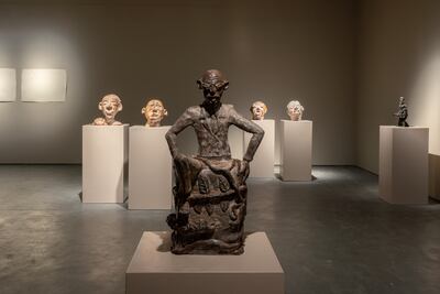 Works by artist collective Cercle d'Art des Travailleurs de Plantation Conglaise, part of Staple: What's on your Plate? at Hayy Jameel. Photo: Mohammed Alaskandrani / Art Jameel