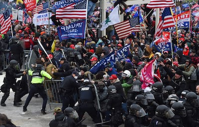 Trump supporters clash with police on January 6, 2021. AFP