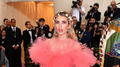 Actress Emma Roberts arrives at the 2019 Met Gala in New York on May 6. AFP