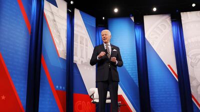 US President Joe Biden appears in a CNN event to meet the public in Milwaukee, Wisconsin, US, on February 16, 2021. Reuters