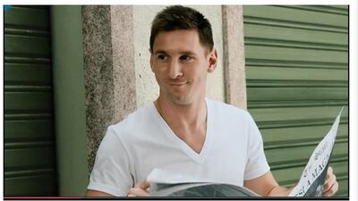 Argentina footballer Lionel Messi appears in a 2014 Pepsi Ad. Photo from Pepsi.