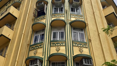 The facade of Shiv Shanti Bhuvan, built in the mid 1930s. Courtesy Art Deco Mumbai