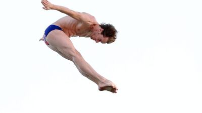 Gary Hunt triumphed in the Fina High Diving World Cup in Abu Dhabi on Saturday. Chris Whiteoak / The National