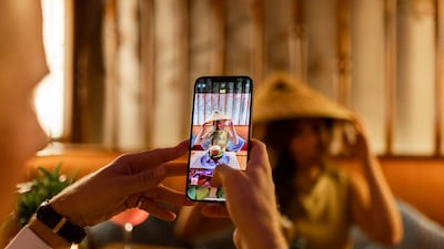 Guests are given conical non la hats at the Saigon Social brunch