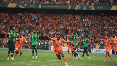 Ivory Coast's Franck Kessie celebrates scoring his team's equaliser. AFP